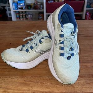 Saucony Pale Blue and White Sneakers